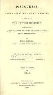 Tapa de Discourses, argumentative and devotional, on the subject of the Jewish religion