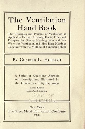 Tapa de The ventilation hand book
