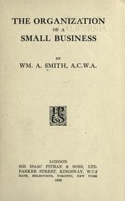 Tapa de The organization of a small business