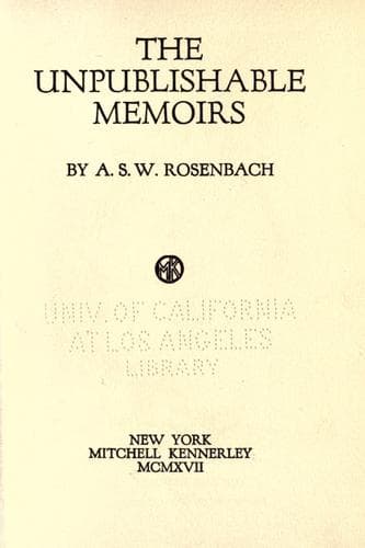 Tapa de The unpublishable memoirs
