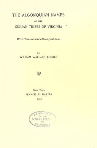 Tapa de The Algonquian series