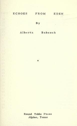 Tapa de Echoes from Eden