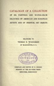 Tapa de Catalogue of a collection of oil paintings and watercolor drawings by American and European artists