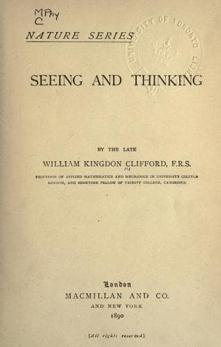 Tapa de Seeing and thinking