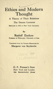 Tapa de Ethics and modern thought