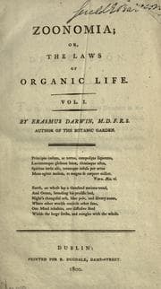 Tapa de Zoonomia, or, The laws of organic life