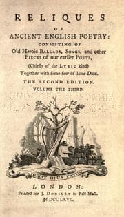 Tapa de Reliques of ancient English poetry