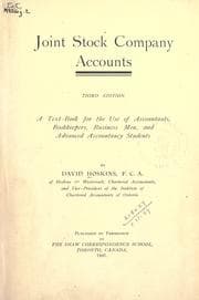 Tapa de Joint stock company accounts