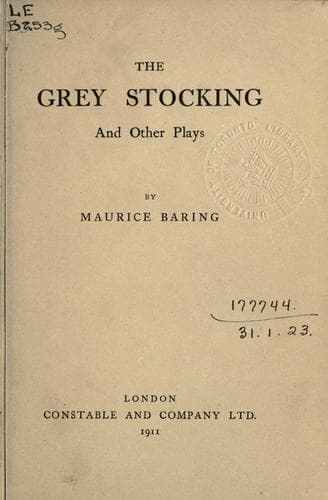 Tapa de The grey stocking and other plays.