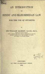 Tapa de An introduction to Hindu amd Mahommedan law