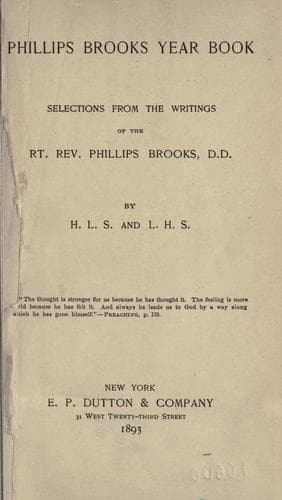Tapa de Phillips Brooks year book