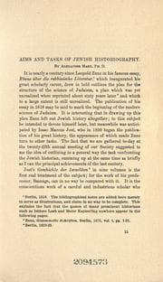 Tapa de Aims and tasks of Jewish historiography