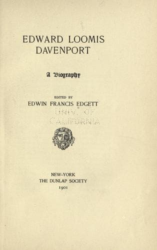 Tapa de Edward Loomis Davenport
