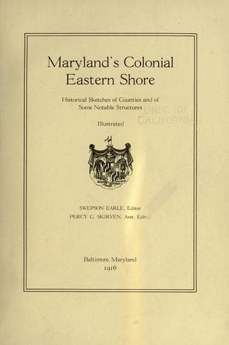Tapa de Maryland's colonial Eastern Shore