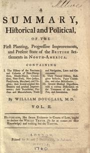 Tapa de A summary, historical and political, of the first planting, progressive improvements, and present state of the British settlements in North-America