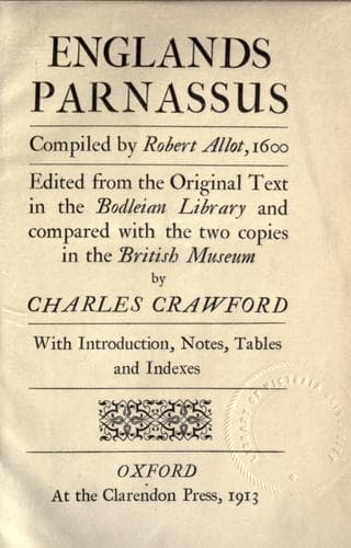 Tapa de Englands Parnassus