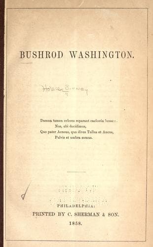 Tapa de Bushrod Washington ..