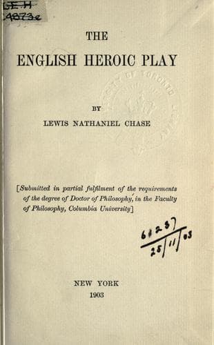 Tapa de The English heroic play.