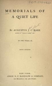 Tapa de Memorials of a quiet life