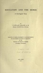 Tapa de Education and the Mores