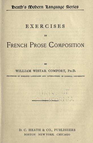 Tapa de Exercises in French prose composition