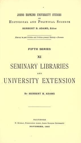 Tapa de Seminary libraries and university extension