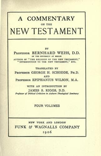 Tapa de A commentary on the New Testament