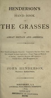 Tapa de Henderson's Hand-book of the grasses of Great Britain and America