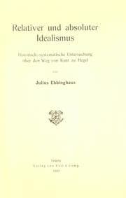 Tapa de Relativer und absoluter Idealismus