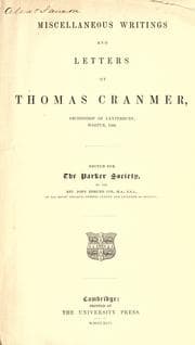 Tapa de The works of Thomas Cranmer ... Edited for the Parker society