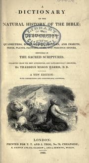 Tapa de A dictionary of the natural history of the Bible