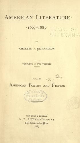 Tapa de American literature, 1607-1885