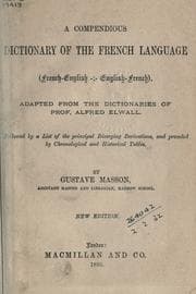 Tapa de A compendious dictionary of French language
