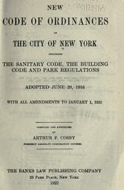 Tapa de New code of ordinances of the city of New York