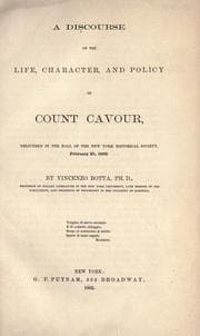 Tapa de A discourse on the life, character, and policy of Count Cavour