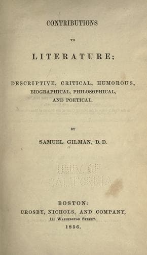 Tapa de Contributions to literature