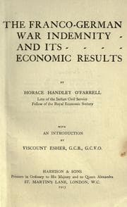 Tapa de The Franco-German war indemnity and its economic results