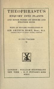 Tapa de Enquiry into plants and minor works on odours and weather signs, with an English translation by Sir Arthur Hort, bart