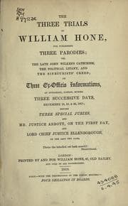 Tapa de The three trials of William Hone