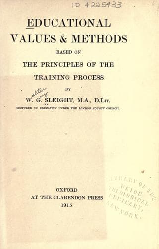 Tapa de Educational values & methods based on the principles of the training process