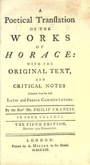 Tapa de A poetical translation of the works of Horace