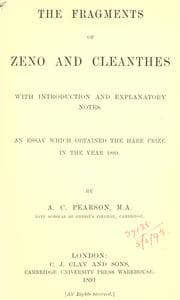 Tapa de The fragments of Zeno and Cleanthes
