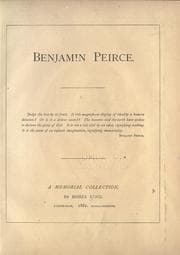 Tapa de Benjamin Peirce ..