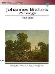 Tapa de Johannes Brahms 75 Songs - High Voice