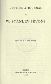 Tapa de Letters & journal of W. Stanley Jevons