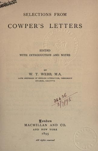 Tapa de Selections from letters