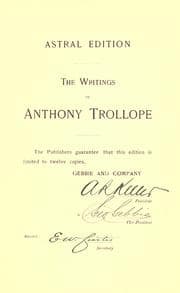 Tapa de The writings of Anthony Trollope