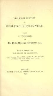 Tapa de The first edition of Keble's Christian year