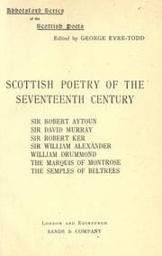 Tapa de Scottish poetry of the seventeenth century