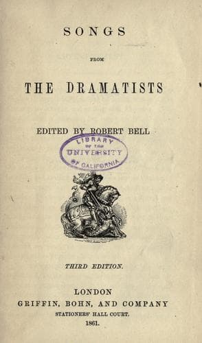 Tapa de Songs from the dramatists